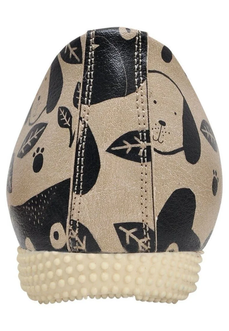 Femme Cuir Vegan Noir Baskets - Dog Rules Motif