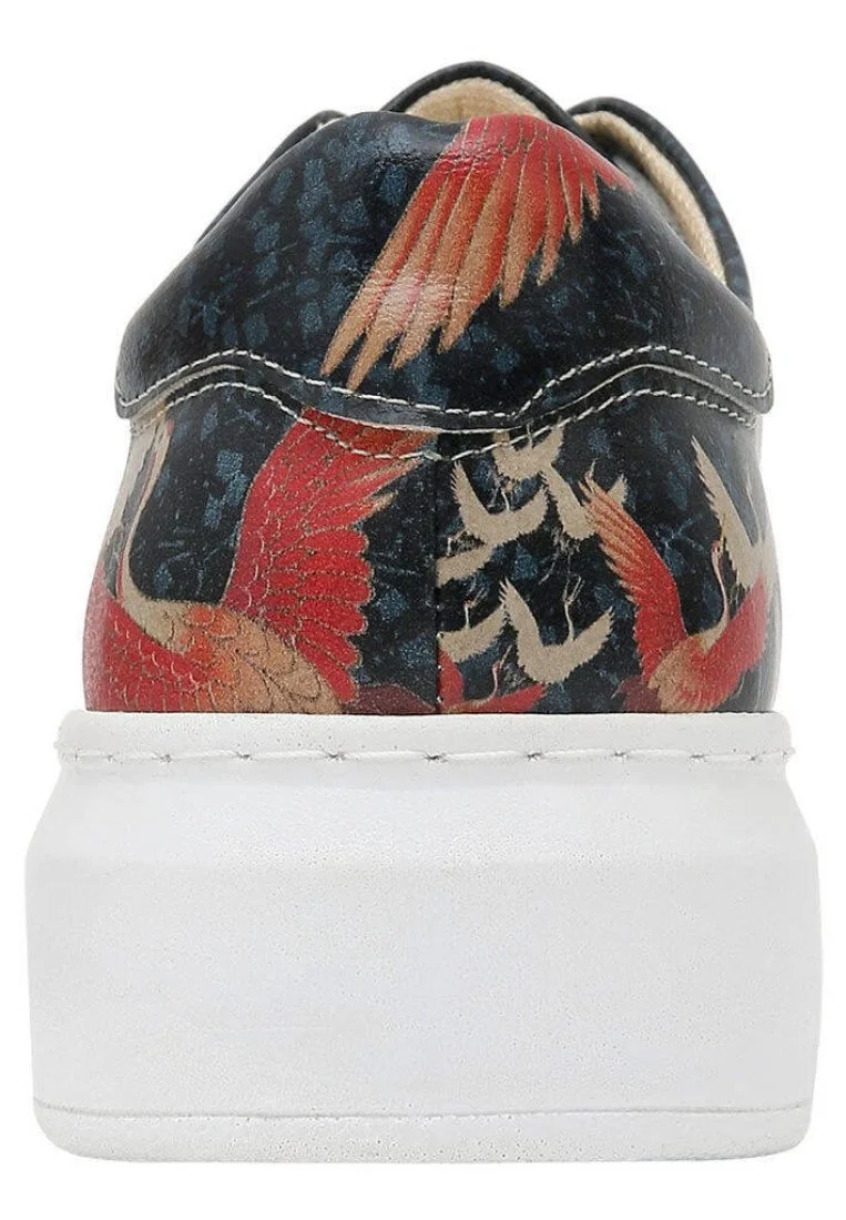 Femme Cuir Vegan Noir Baskets - We Rise, We Heal Motif