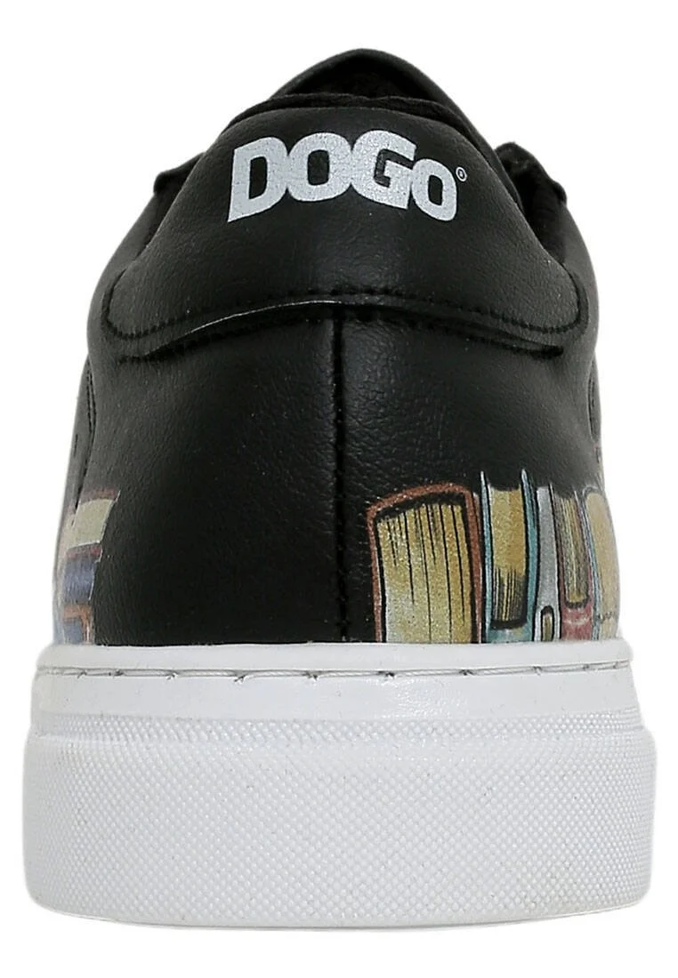 Femme Cuir Vegan Noir Baskets - The Wise Owl Motif