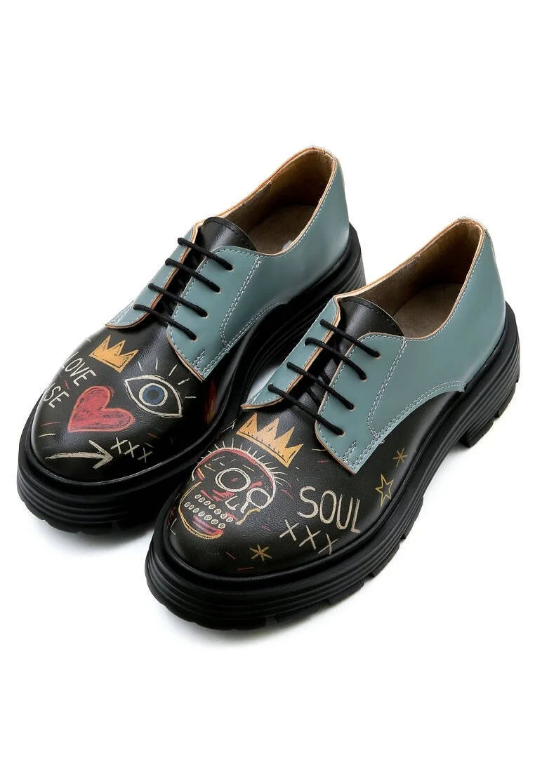Femme Cuir Vegan Noir Baskets - Radiant Child Motif