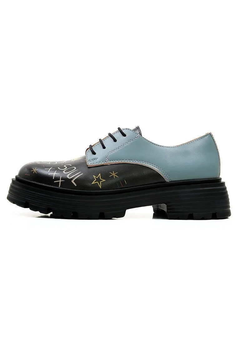 Femme Cuir Vegan Noir Baskets - Radiant Child Motif