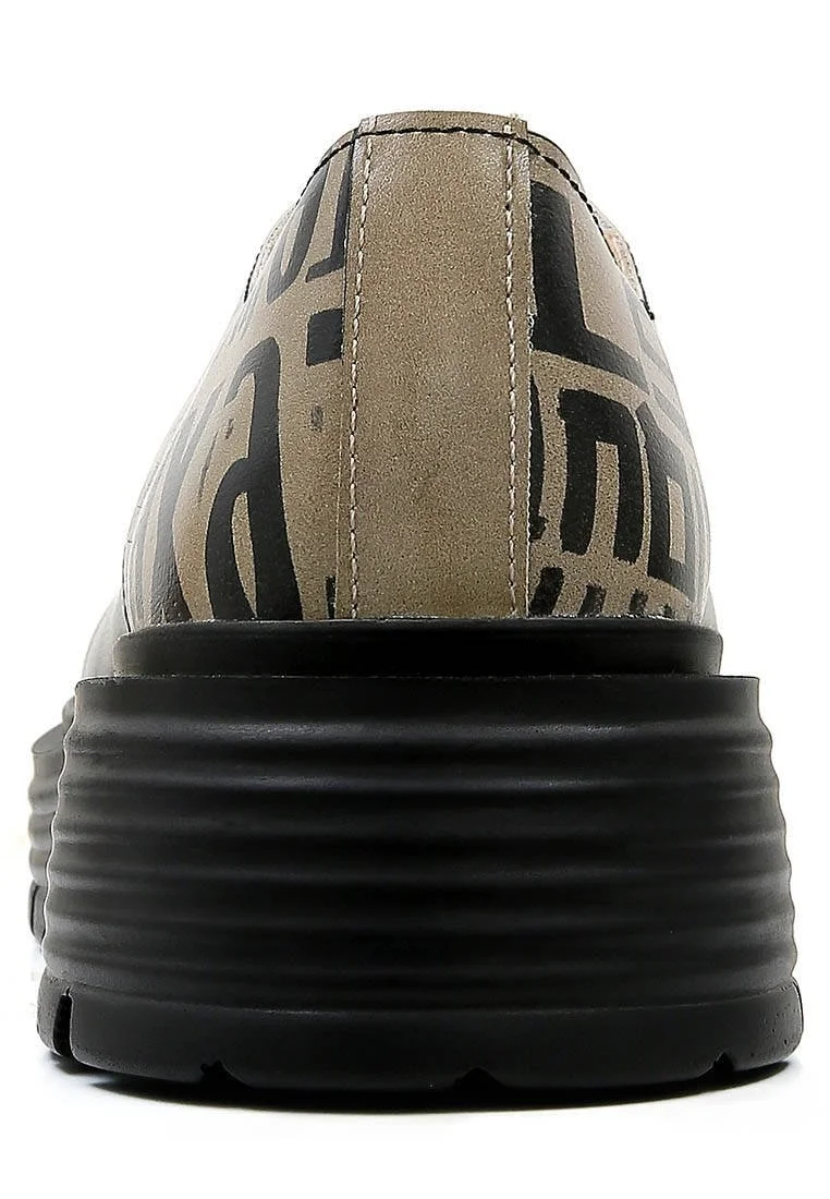 Femme Cuir Vegan Noir Baskets - Expression Motif