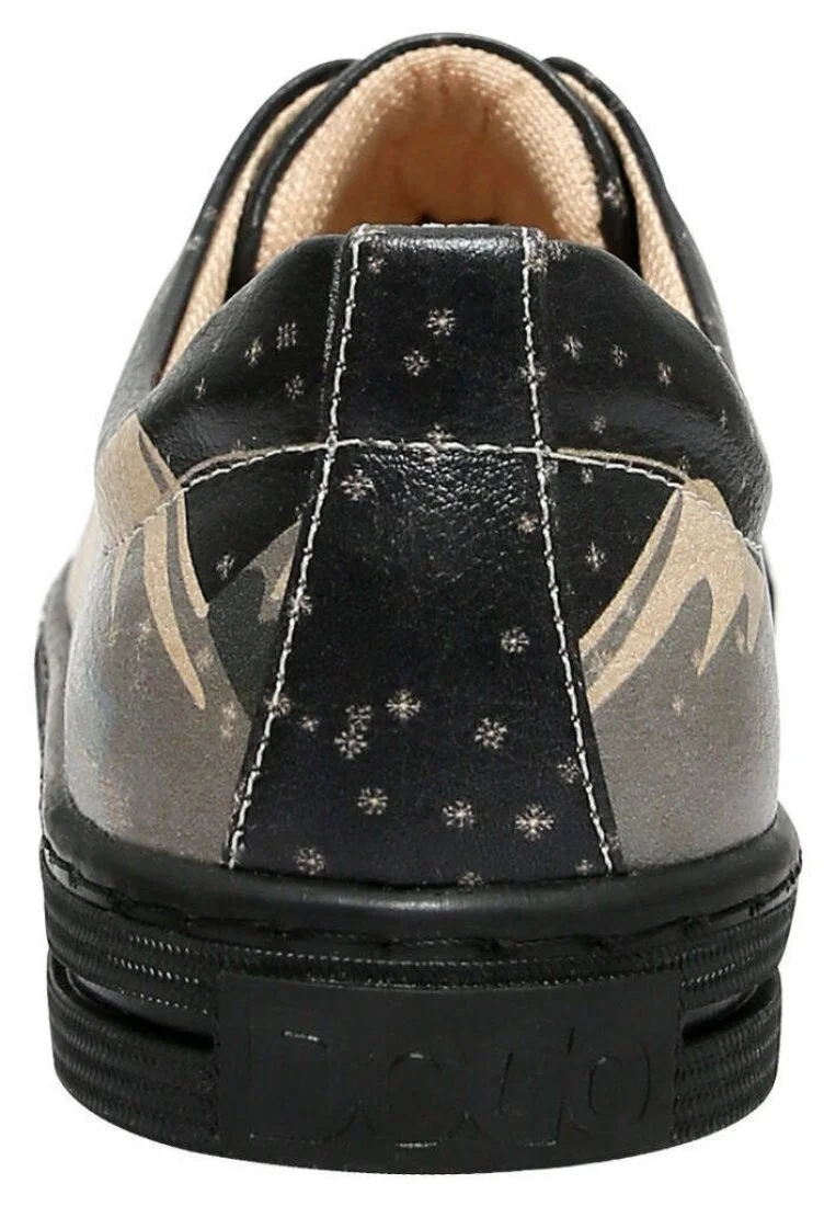 Femme Cuir Vegan Noir Baskets - Need a Bear Hug Motif