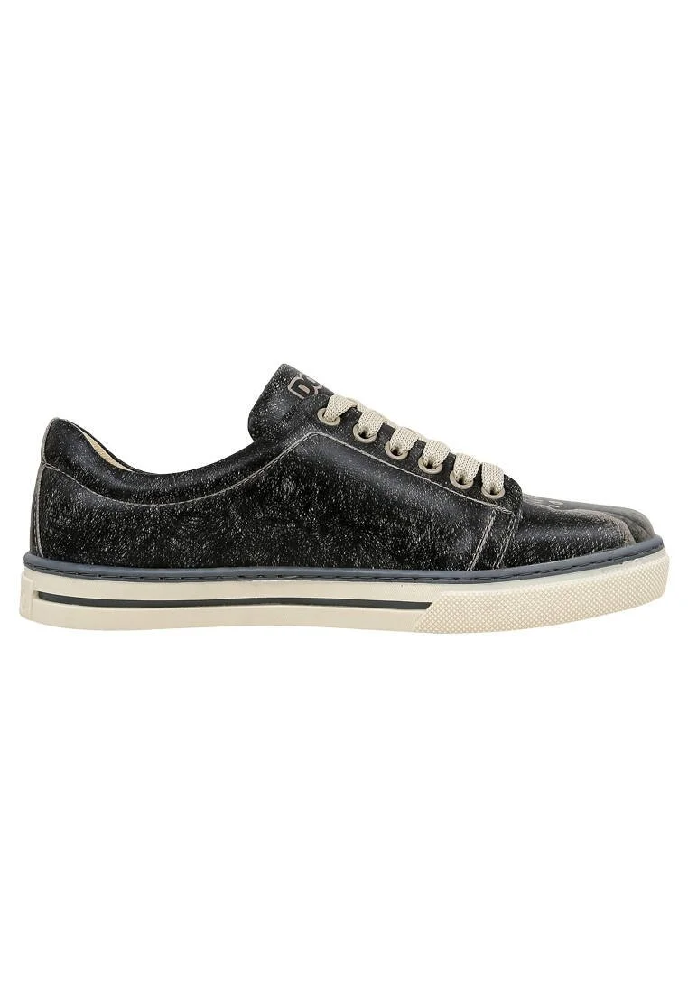 Femme Cuir Vegan Noir Baskets - Agent of Chaos Motif