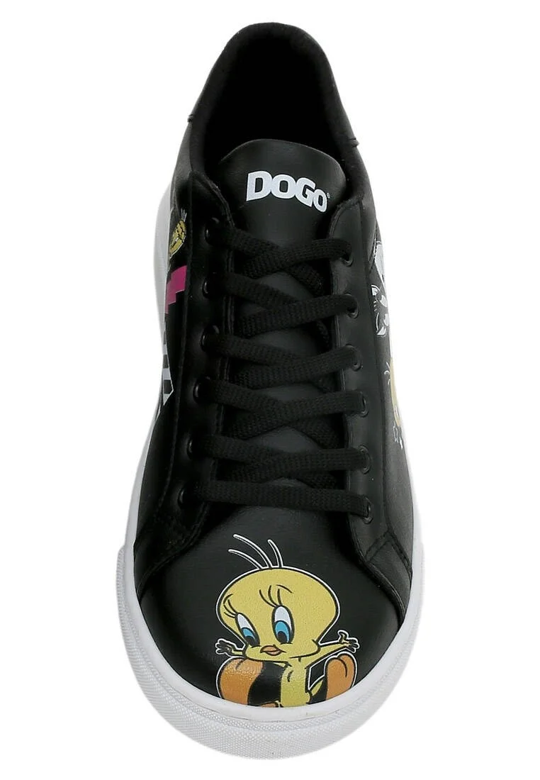Femme Cuir Vegan Noir Baskets - Warner Bros Best of Tweety and Sylvester Motif