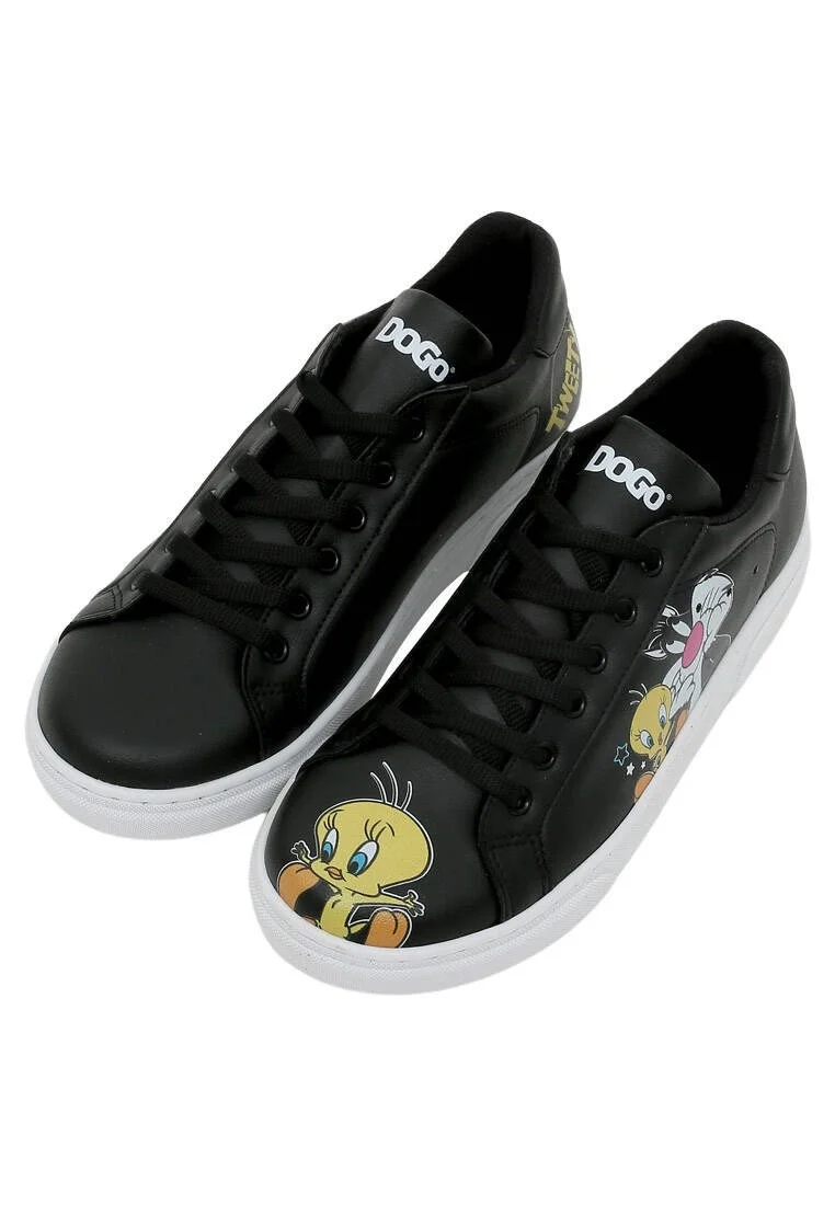 Femme Cuir Vegan Noir Baskets - Warner Bros Best of Tweety and Sylvester Motif