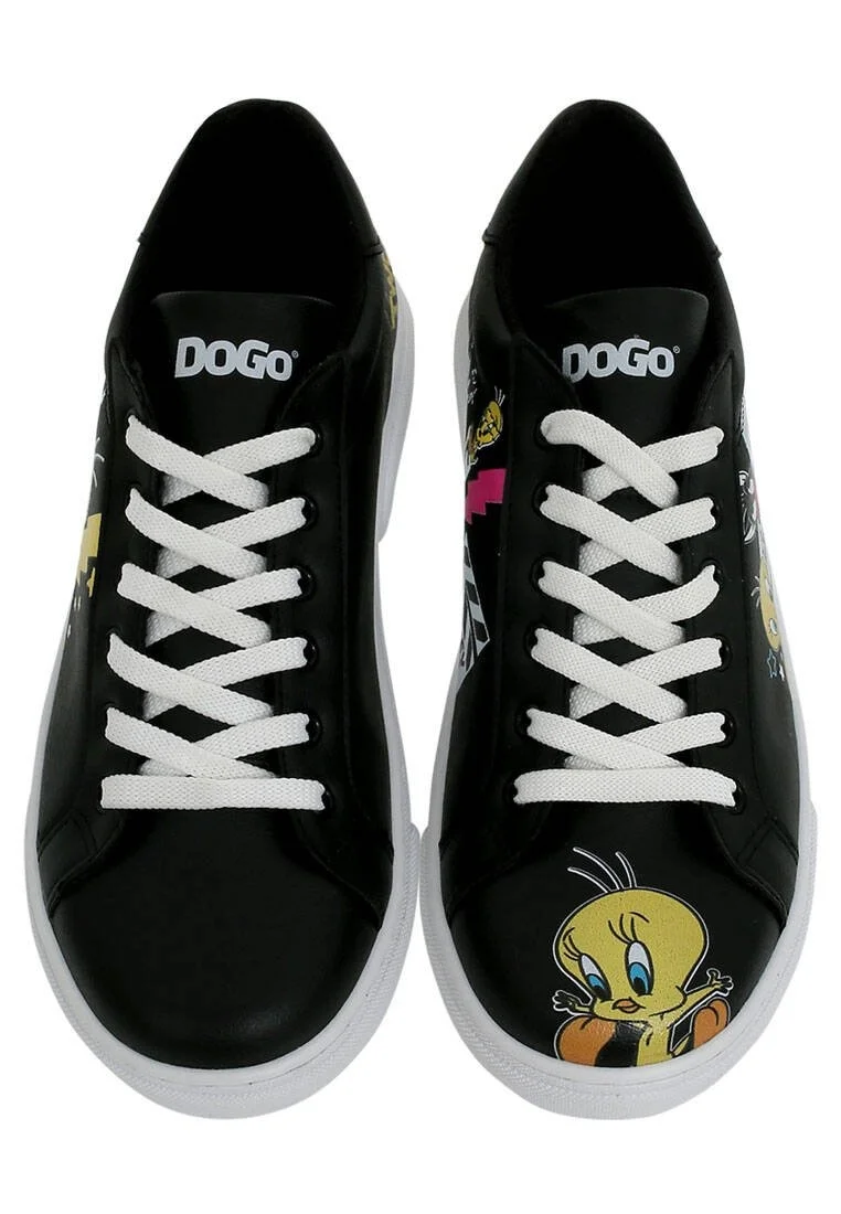 Femme Cuir Vegan Noir Baskets - Warner Bros Best of Tweety and Sylvester Motif