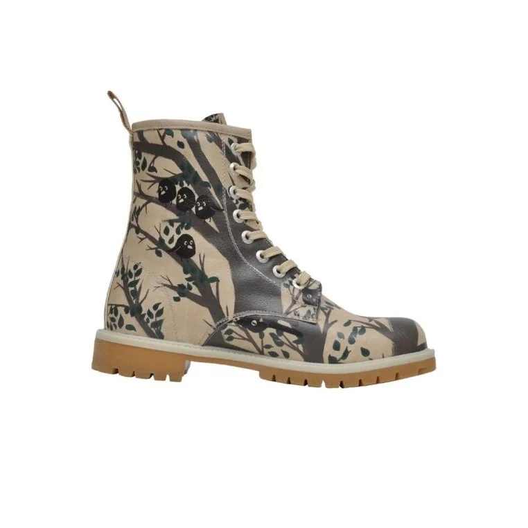 Femme Cuir Vegan Noir Bottes Longues - Tree's Soul Motif