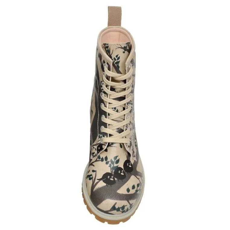 Femme Cuir Vegan Noir Bottes Longues - Tree's Soul Motif