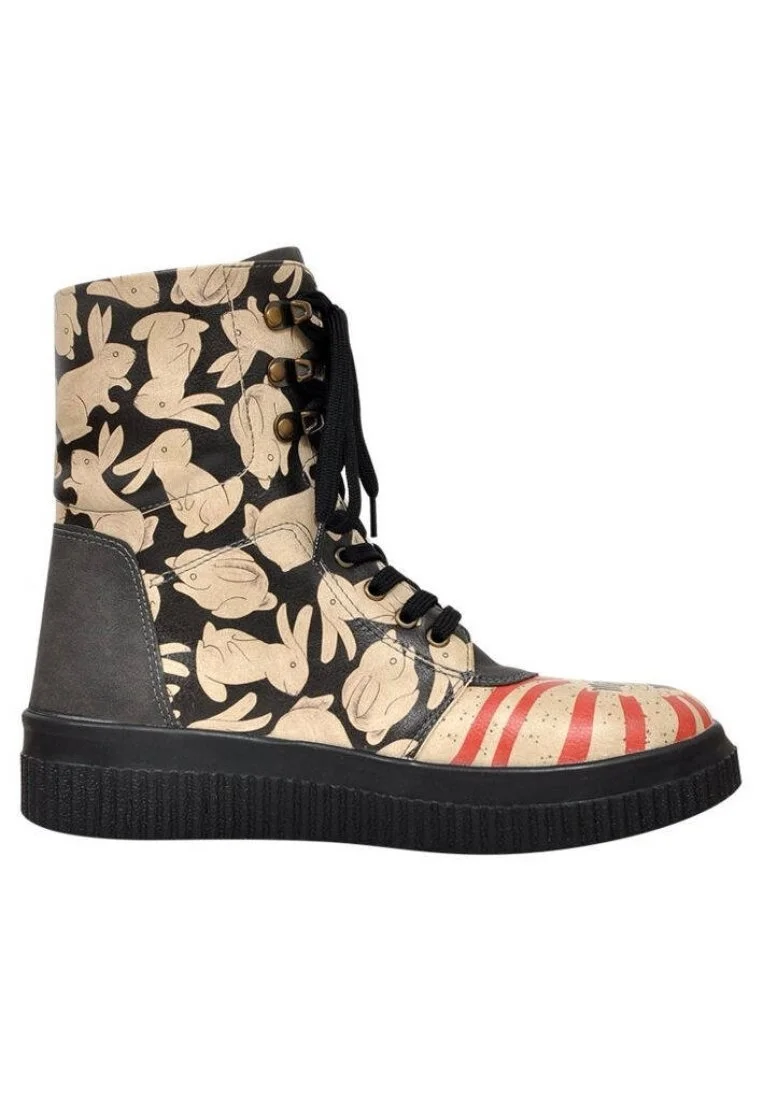Femme Cuir Vegan Noir Bottes Longues - Make Magic Motif