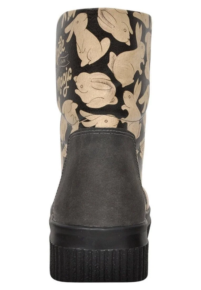 Femme Cuir Vegan Noir Bottes Longues - Make Magic Motif