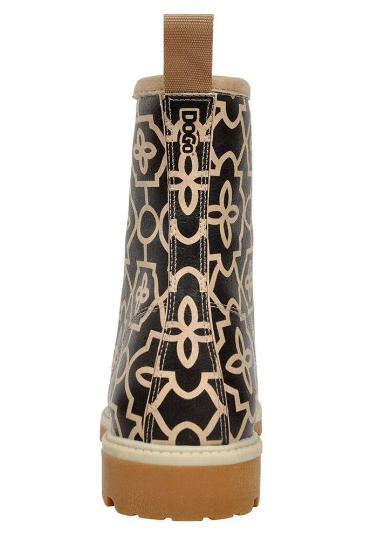 Femme Cuir Vegan Noir Bottes Longues - Letter to Humanity Motif