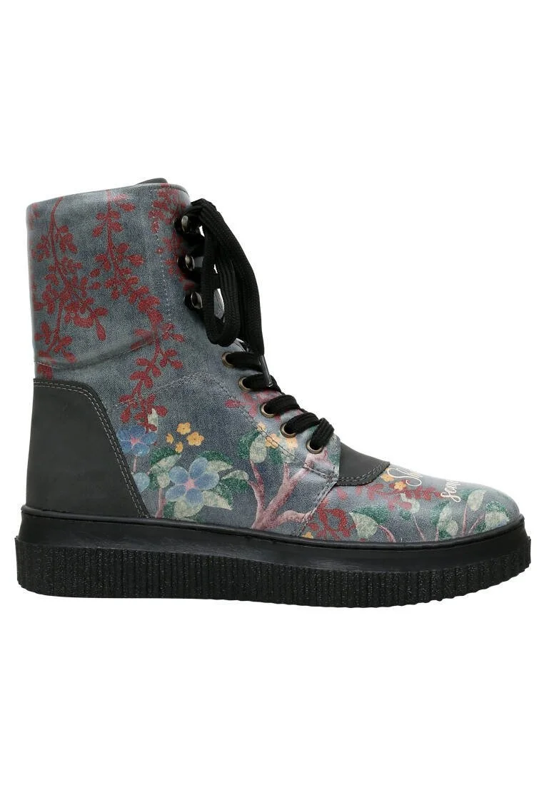 Femme Cuir Vegan Noir Bottes Longues - Show me Some Loving Motif
