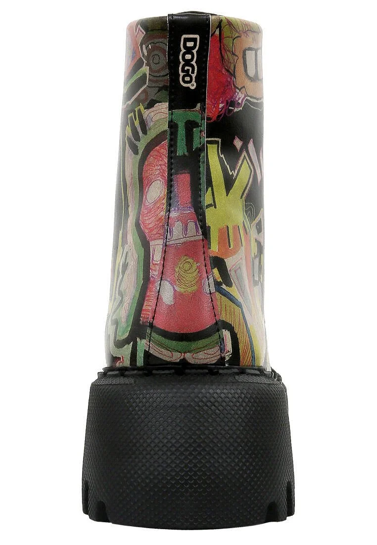 Femme Cuir Vegan Noir Bottes Longues - Human Inspo Motif