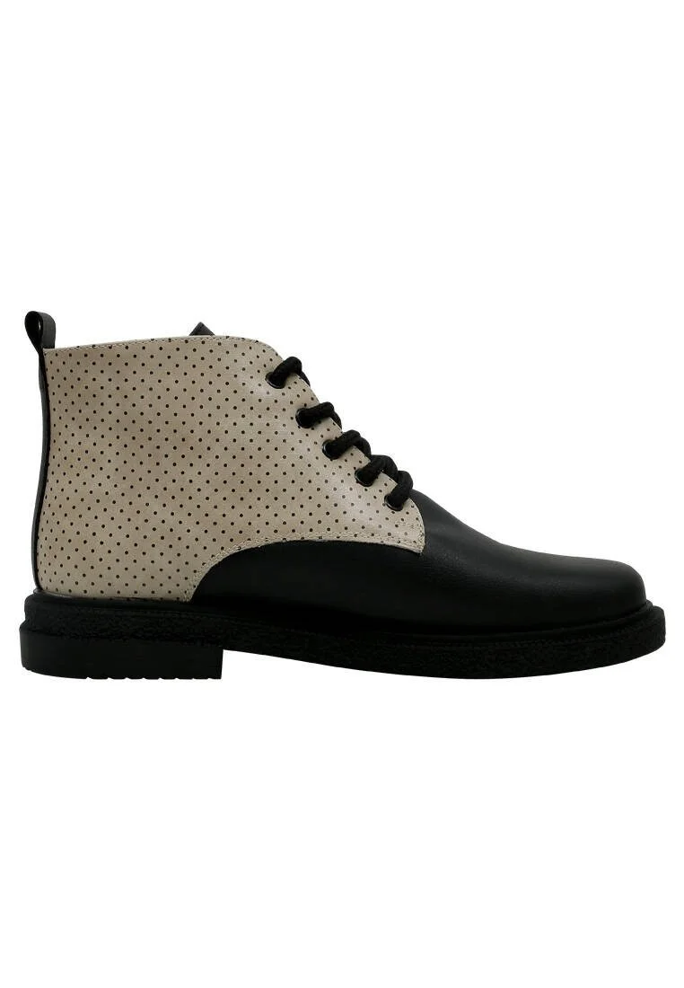 Femme Cuir Vegan Noir Bottines - Minima Butterfly Motif
