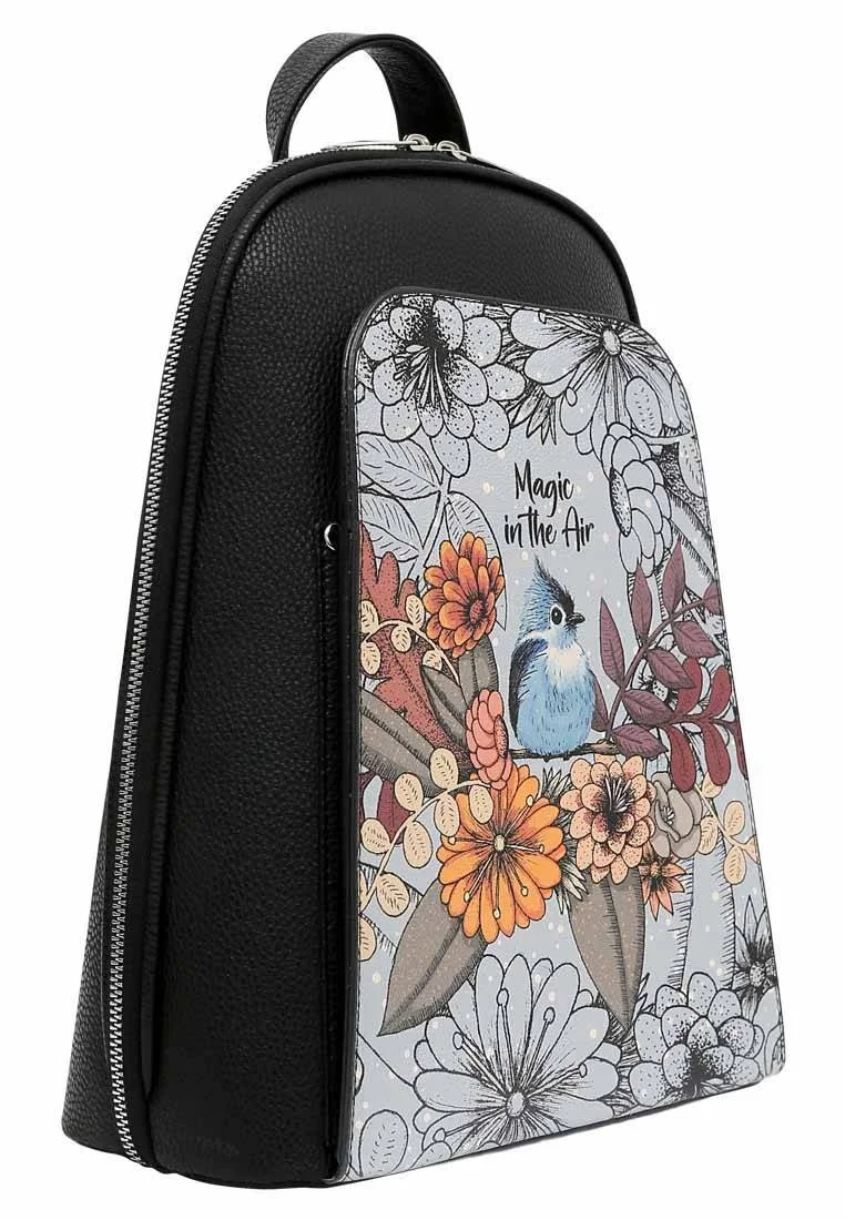 Femme Cuir Vegan Noir Sac à dos - Magic in the Air Motif