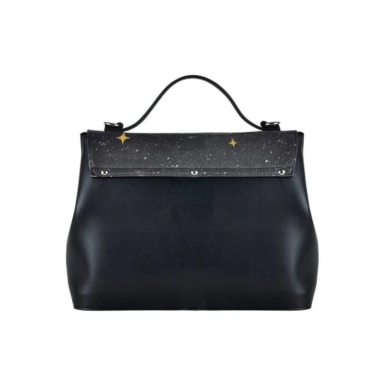 Femme Cuir Vegan Noir Sac à Main - Owls Family Motif