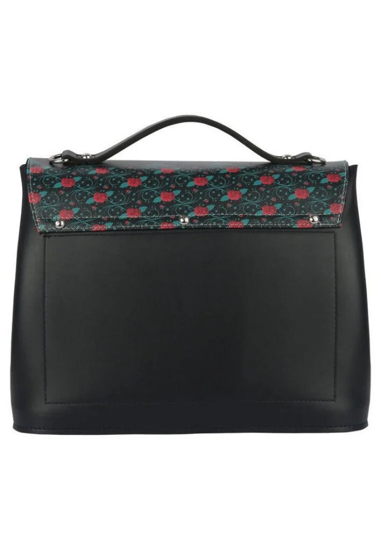 Femme Cuir Vegan Noir Sac à Main - Frida’s World Frida Kahlo Motif