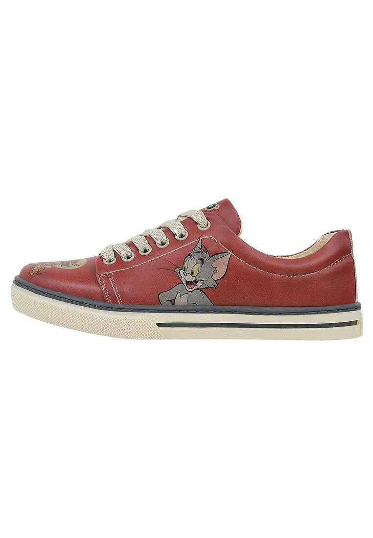 Femme Cuir Vegan Orange Baskets - Warner Bros Tom et Jerry Motif