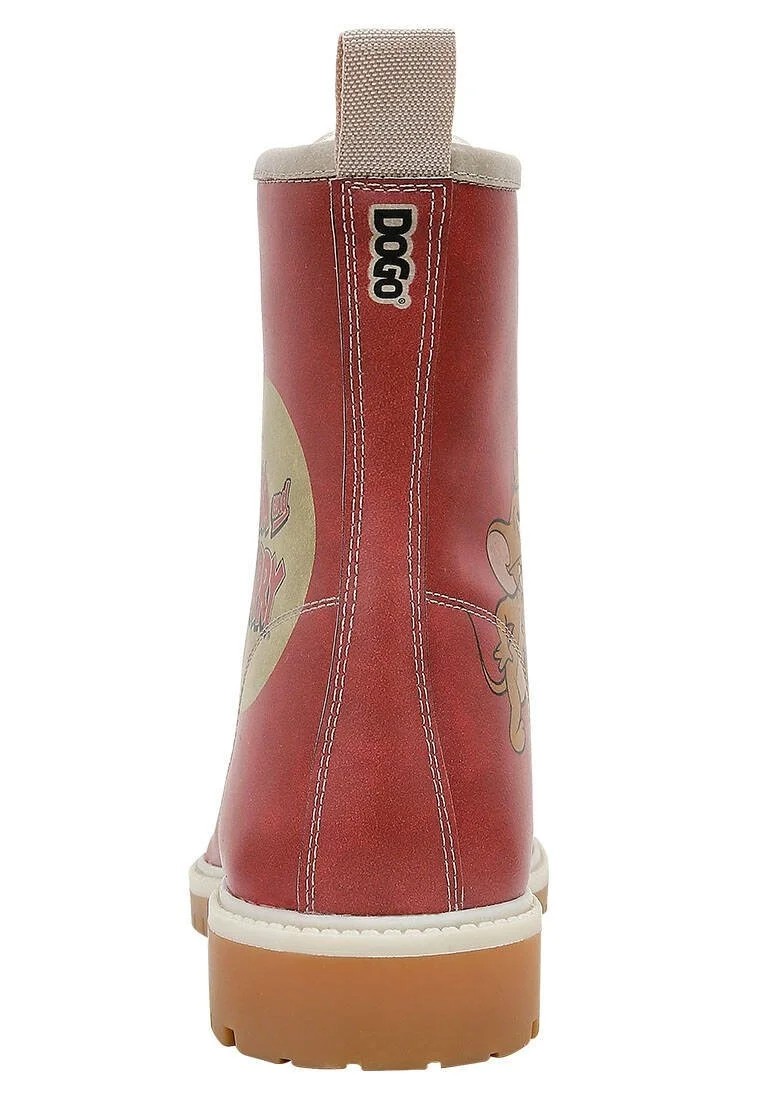 Femme Cuir Vegan Orange Bottes Longues - Warner Bros Tom et Jerry Motif