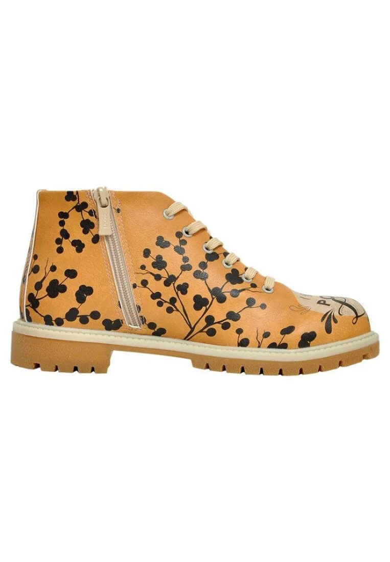 Femme Cuir Vegan Orange Bottines Zippées - I Believe in the Power of Love Motif