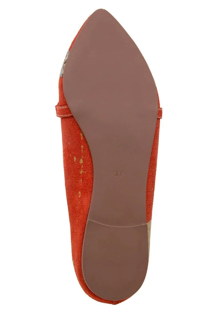 Femme Cuir Vegan Orange Chaussures Plates - Warner Bros Tom & Jerry Motif