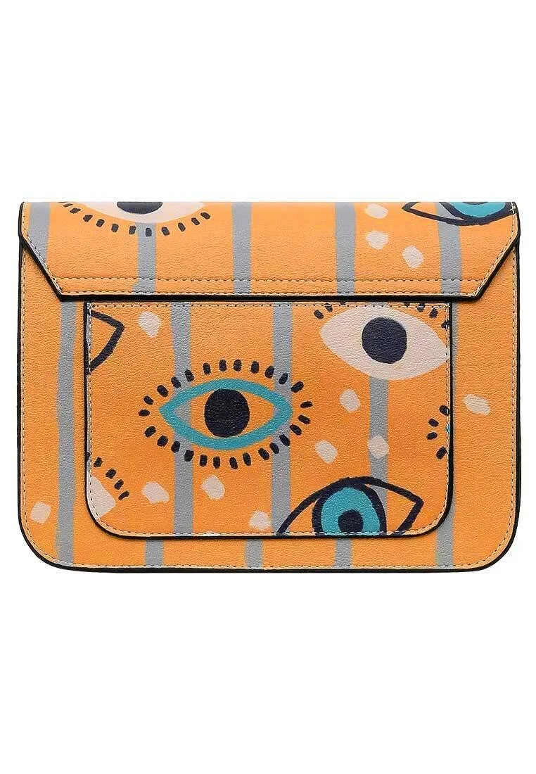 Femme Cuir Vegan Orange Sac à Main - See You Motif