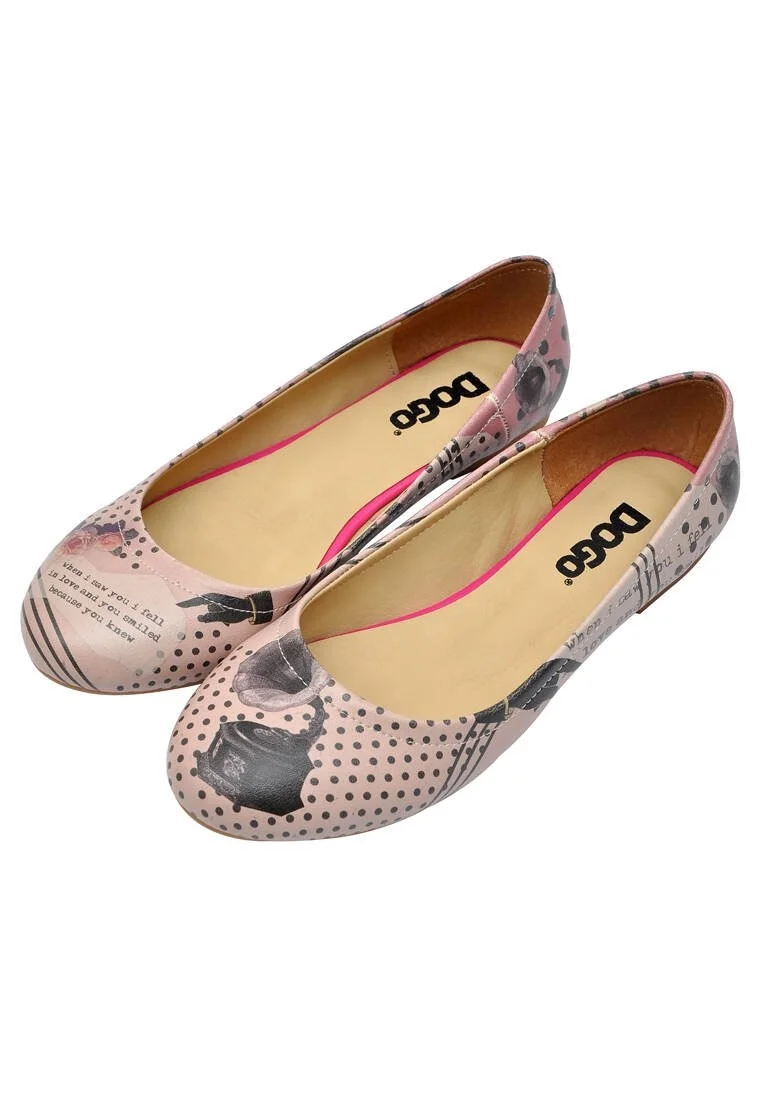 Femme Cuir Vegan Rose Chaussures Plates - When I Saw You Motif