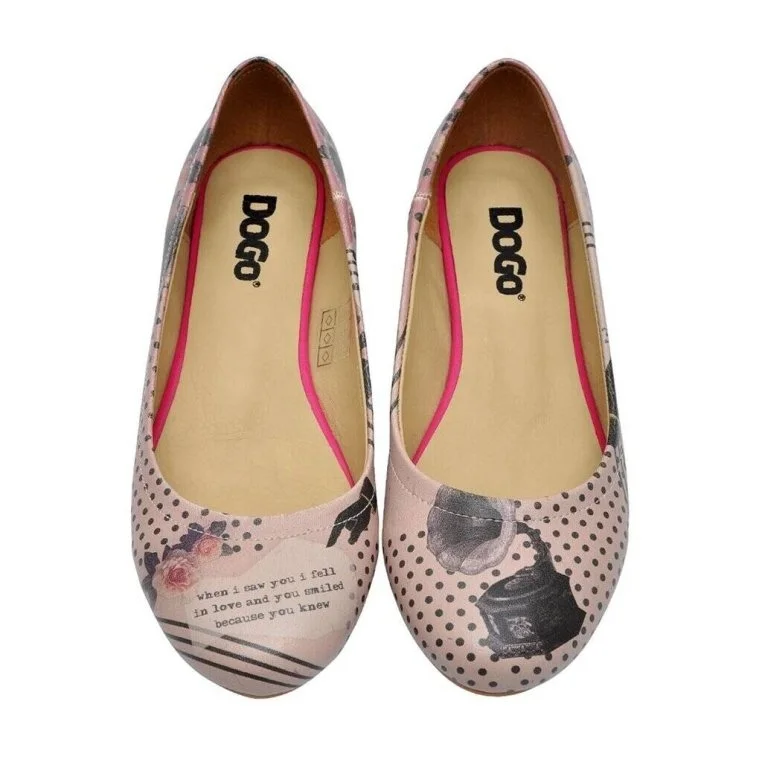 Femme Cuir Vegan Rose Chaussures Plates - When I Saw You Motif