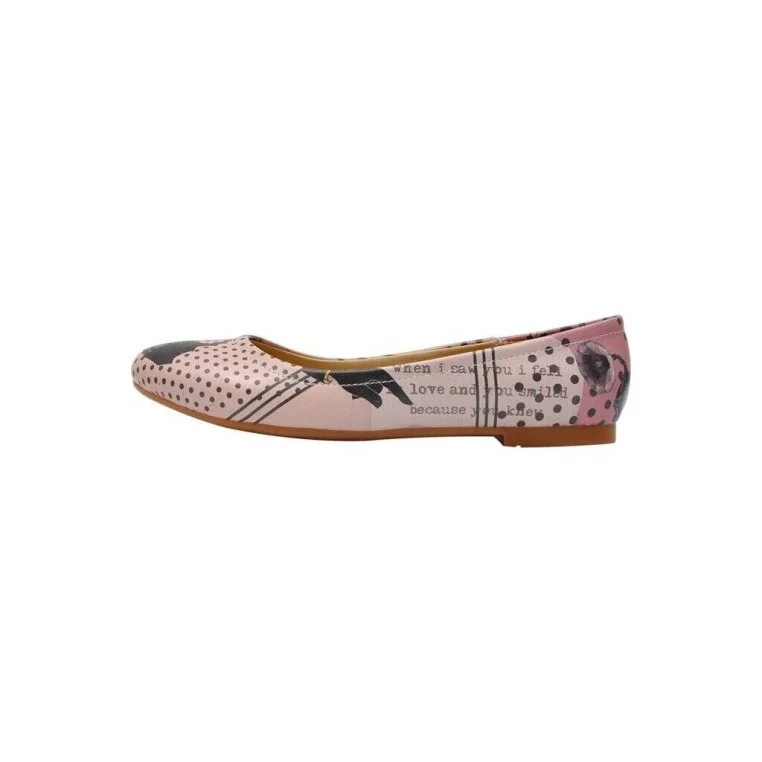 Femme Cuir Vegan Rose Chaussures Plates - When I Saw You Motif