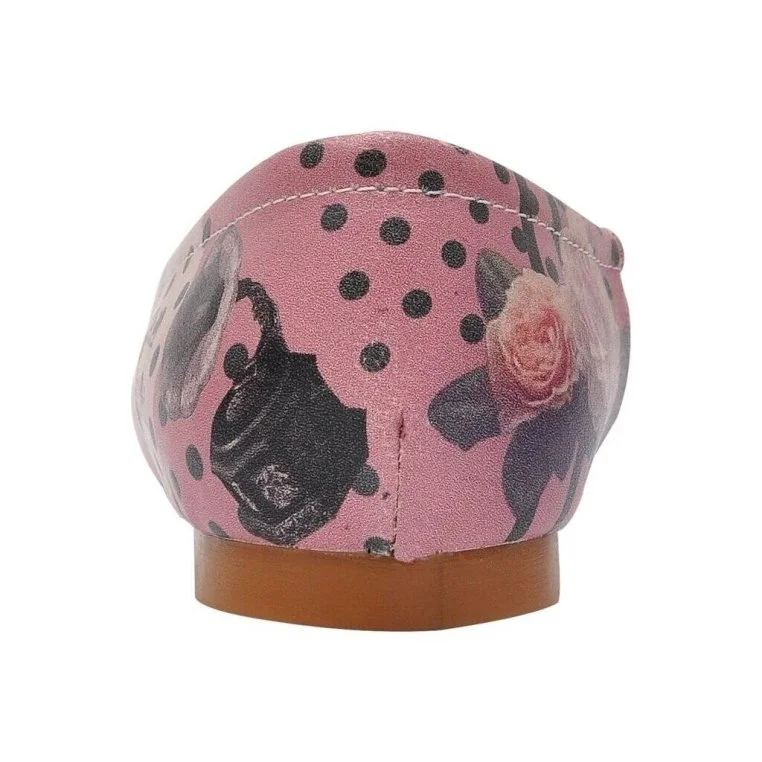 Femme Cuir Vegan Rose Chaussures Plates - When I Saw You Motif