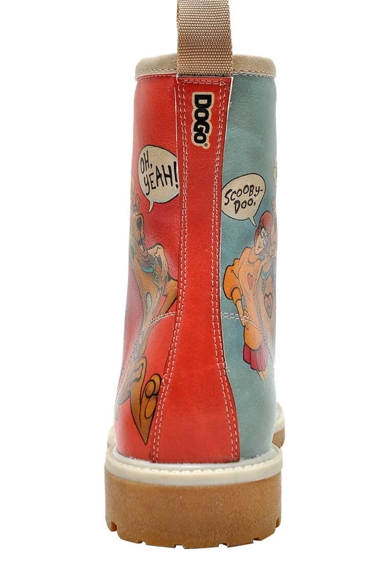 Femme Cuir Vegan Rouge Bottes Longues - Warner Bros Hungry Doo Scooby Doo Motif