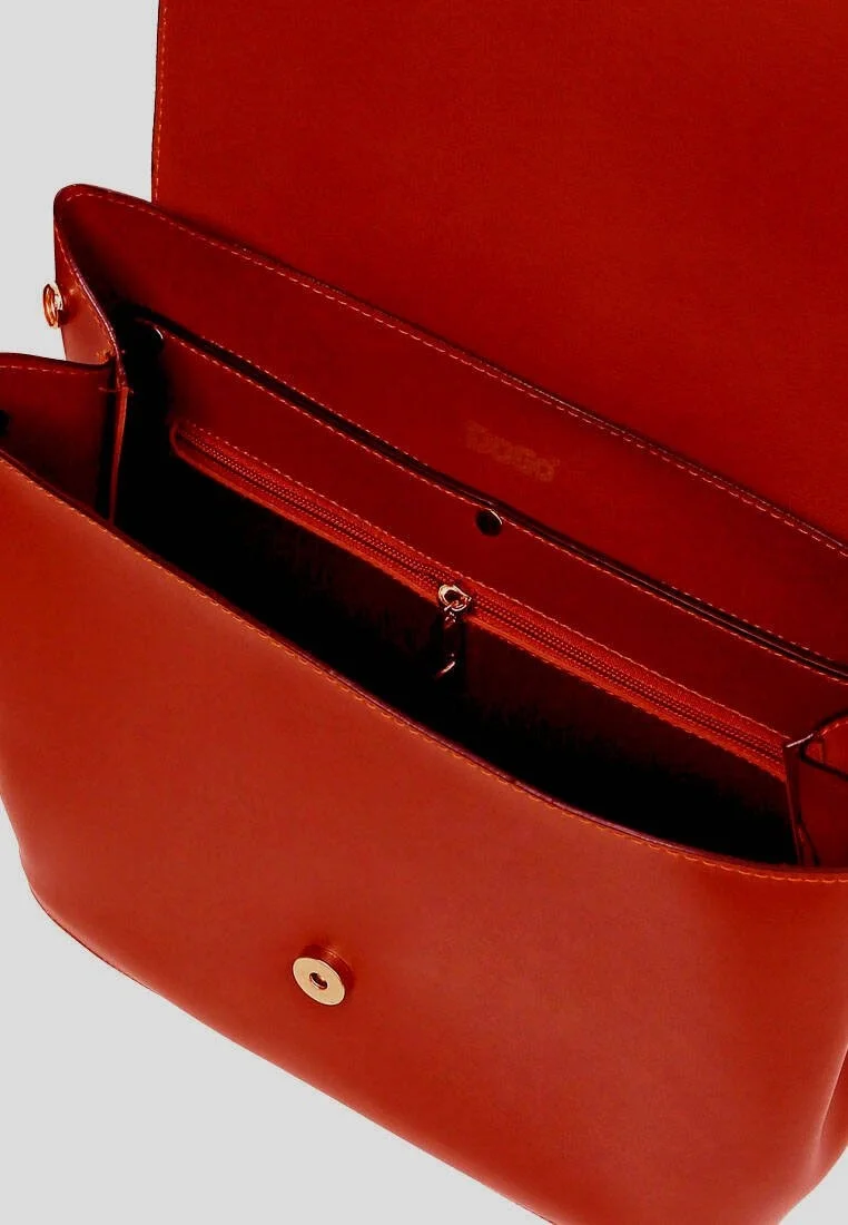 Femme Cuir Vegan Rouge Sac à Main - Tiny but Mighty Motif