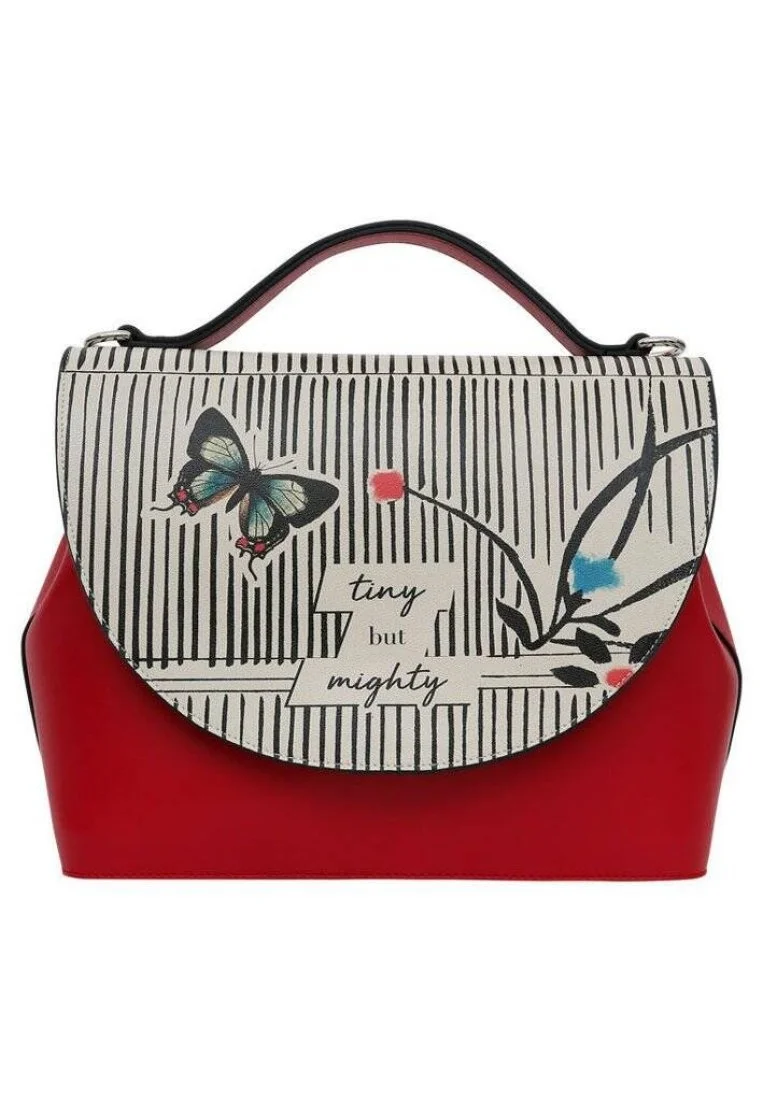 Femme Cuir Vegan Rouge Sac à Main - Tiny but Mighty Motif