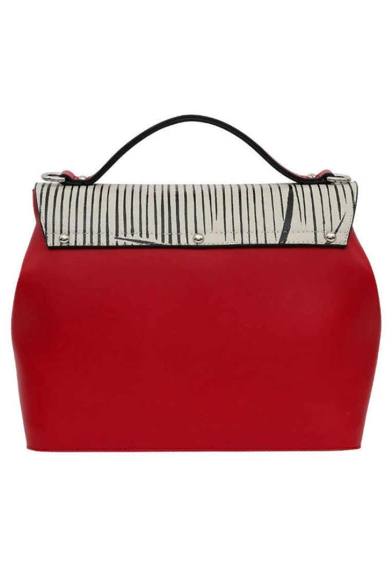 Femme Cuir Vegan Rouge Sac à Main - Tiny but Mighty Motif