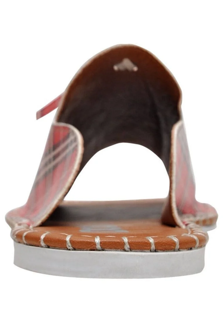 Femme Cuir Vegan Rouge Sandales - Just Cool Motif