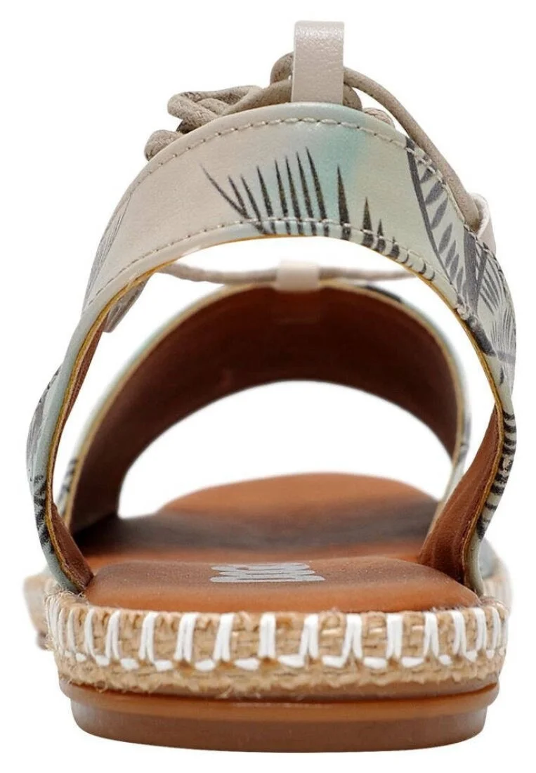 Femme Cuir Vegan Multicolore Sandales à Lacets - Be a Flamingo Motif