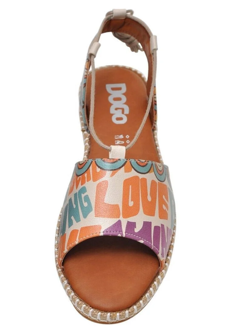 Femme Cuir Vegan Multicolore Sandales à Lacets - You Look Beautiful Motif