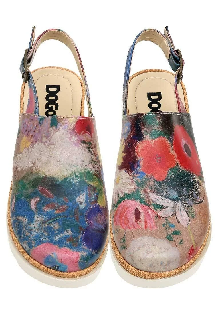 Femme Cuir Vegan Multicolore Sandales Compensées - Full of Hope Motif