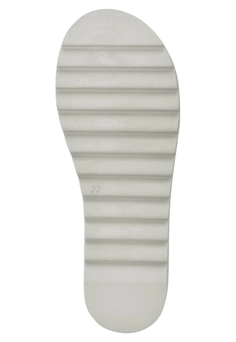 Femme Cuir Vegan Beige Sandales Compensées - Cat and Mouse Motif