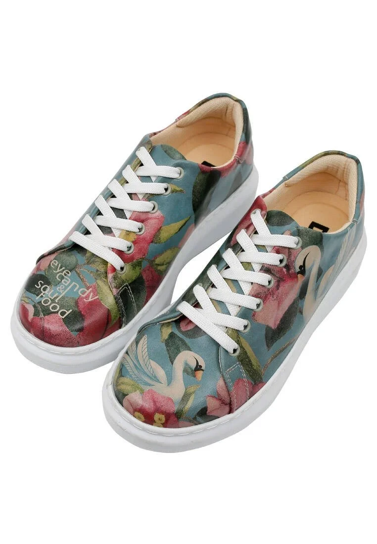 Femme Cuir Vegan Turquoise Baskets - Eye Candy & Soul Food Motif