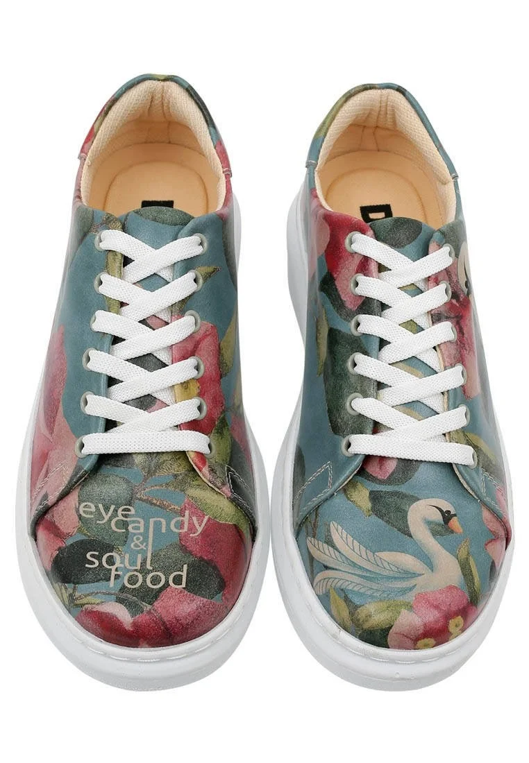 Femme Cuir Vegan Turquoise Baskets - Eye Candy & Soul Food Motif