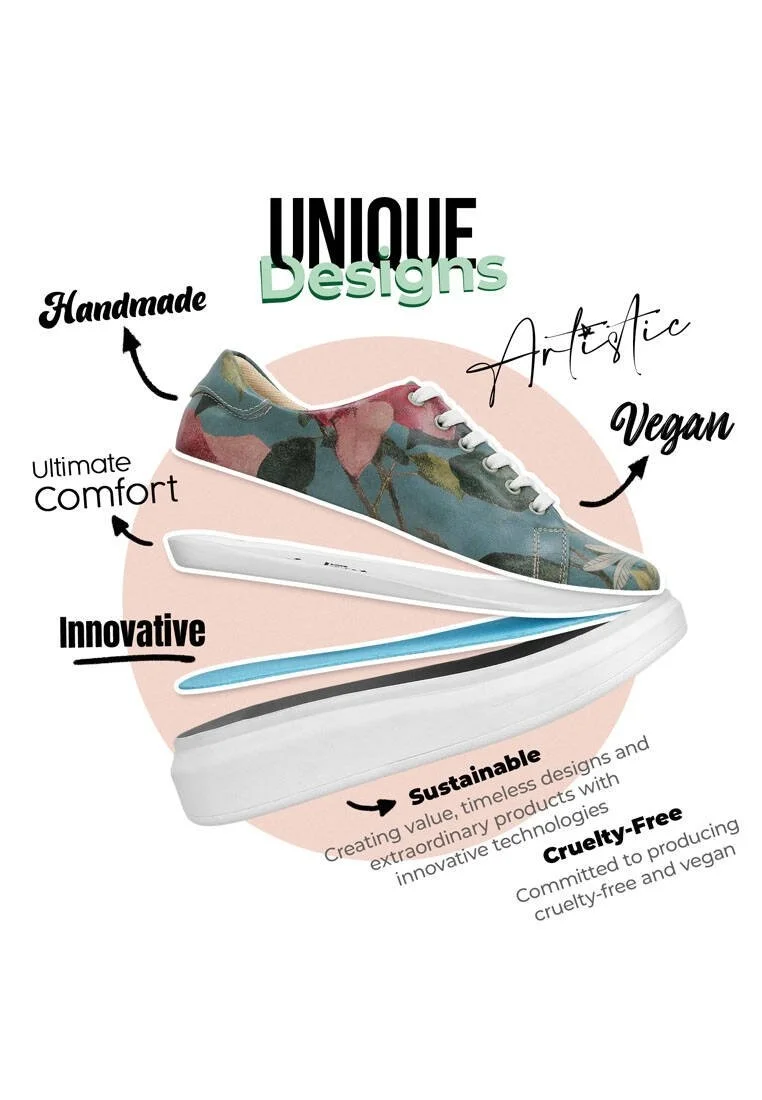 Femme Cuir Vegan Turquoise Baskets - Eye Candy & Soul Food Motif
