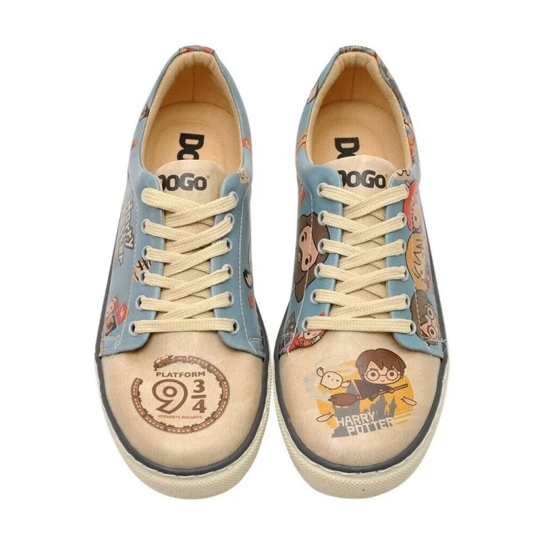 Femme Cuir Vegan Turquoise Baskets - Warner Bros Imaginary School Harry Potter Motif