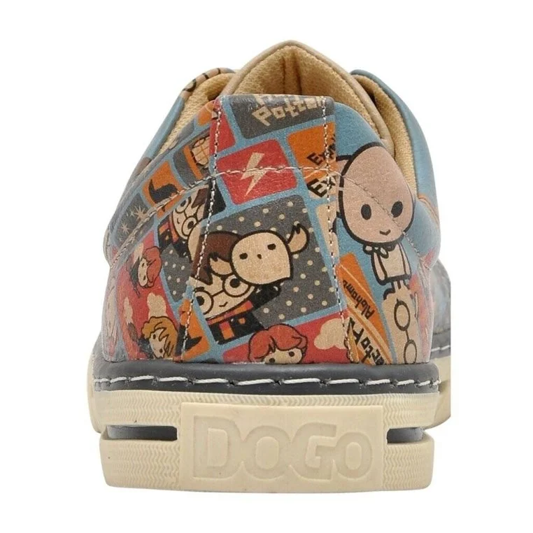Femme Cuir Vegan Turquoise Baskets - Warner Bros Imaginary School Harry Potter Motif