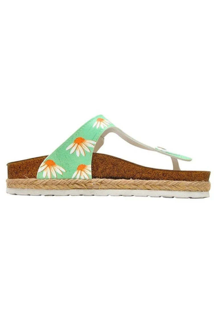 Femme Cuir Vegan Turquoise Chaussons - Smells like love Motif