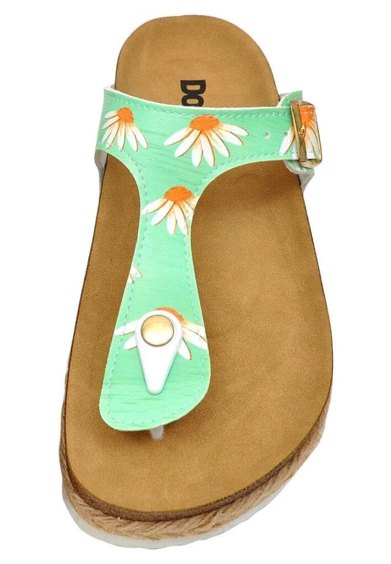 Femme Cuir Vegan Turquoise Chaussons - Smells like love Motif