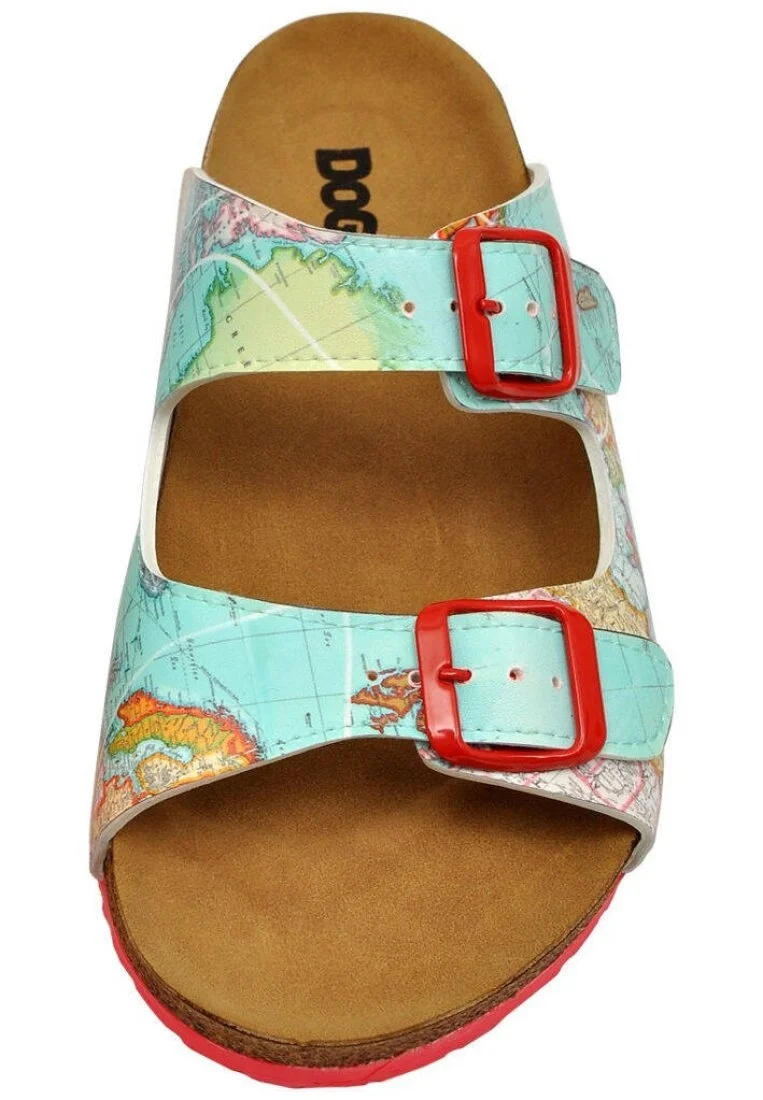 Femme Cuir Vegan Turquoise Sandales - Explore Motif