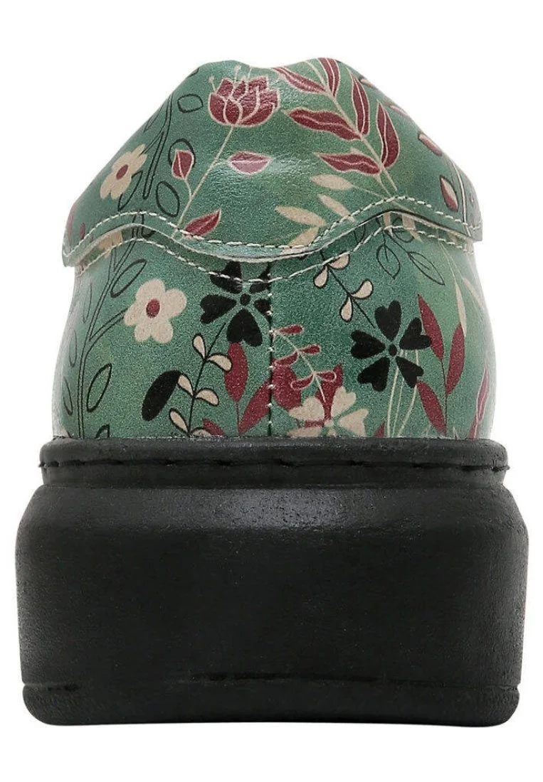 Femme Cuir Vegan Vert Baskets - Spirit Animal Motif