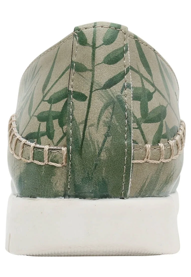 Femme Cuir Vegan Vert Baskets - Bamboo Lover Motif